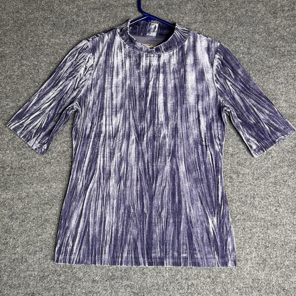 Pilcro‎ Anthropologie Velveteen Mock Neck Top Size Xs Purple Velvet